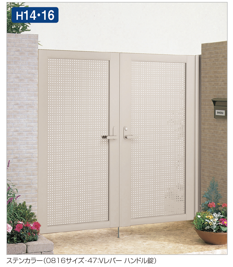 四国化成 クレディ門扉 8型 柱仕様 4枚折り扉 1016 送料無料法人様限定商品 個人宅・現場配送不可四国化成 クレディ