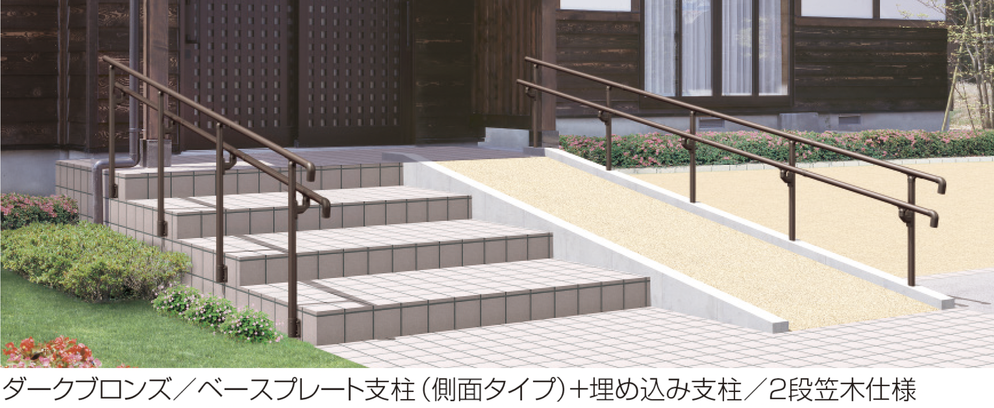 三協アルミ | エトランポU1型フリー支柱タイプ/上部笠木納まり | 建材