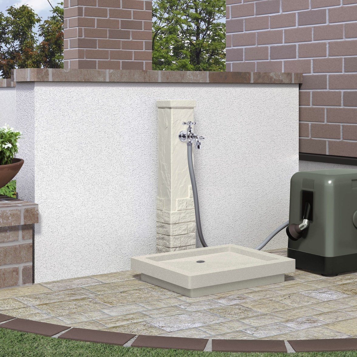 新品立水栓 立水栓 水栓柱 オンリーワンクラブ ジラーレW （補助蛇口付） 2口 蛇口