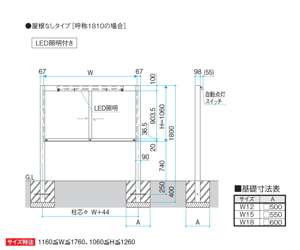 三協アルミ | ユニット掲示板 SPK-1型 (屋根なしタイプ／H10) | 建材サーチ