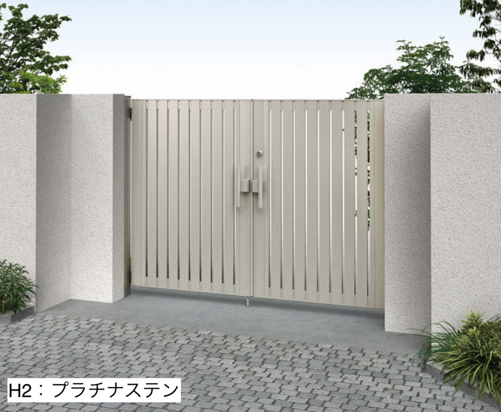 スライド門扉 YKK YKKap ルシアススライドS02型 片引き 片面シリンダー錠セット ロング柱 H=1200(柱高さGL+1500) 14-12R(L) 14-12R・14-12L アルミ色 YKKAP YKK 門扉 ドア ルシアススライド S02型 木調カラー