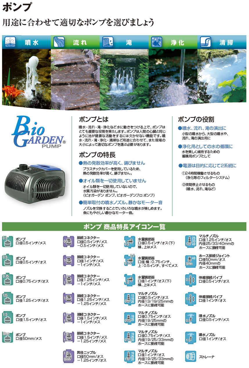 タカショー | ビオガーデンプロ ポンプ 5000/9000/14000【2024年版