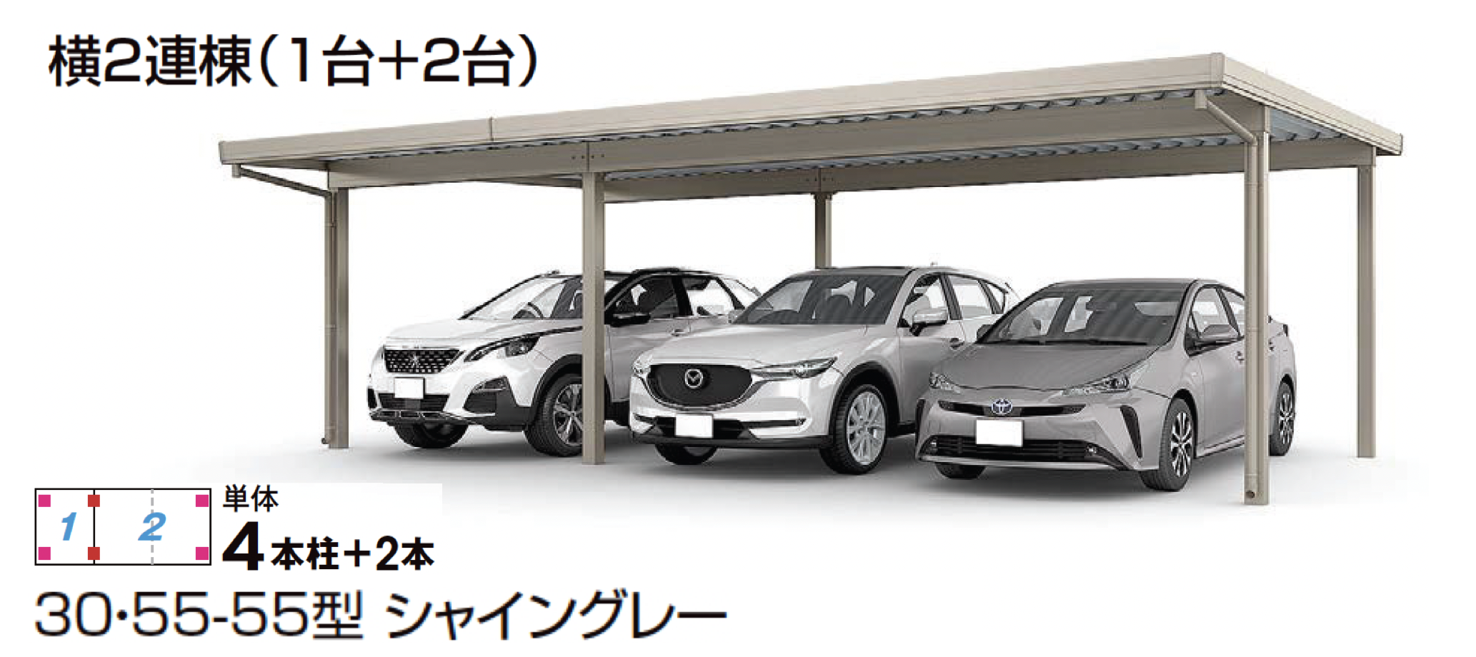 LIXIL | カーポートSW 1500タイプ 3台用 | 建材サーチ