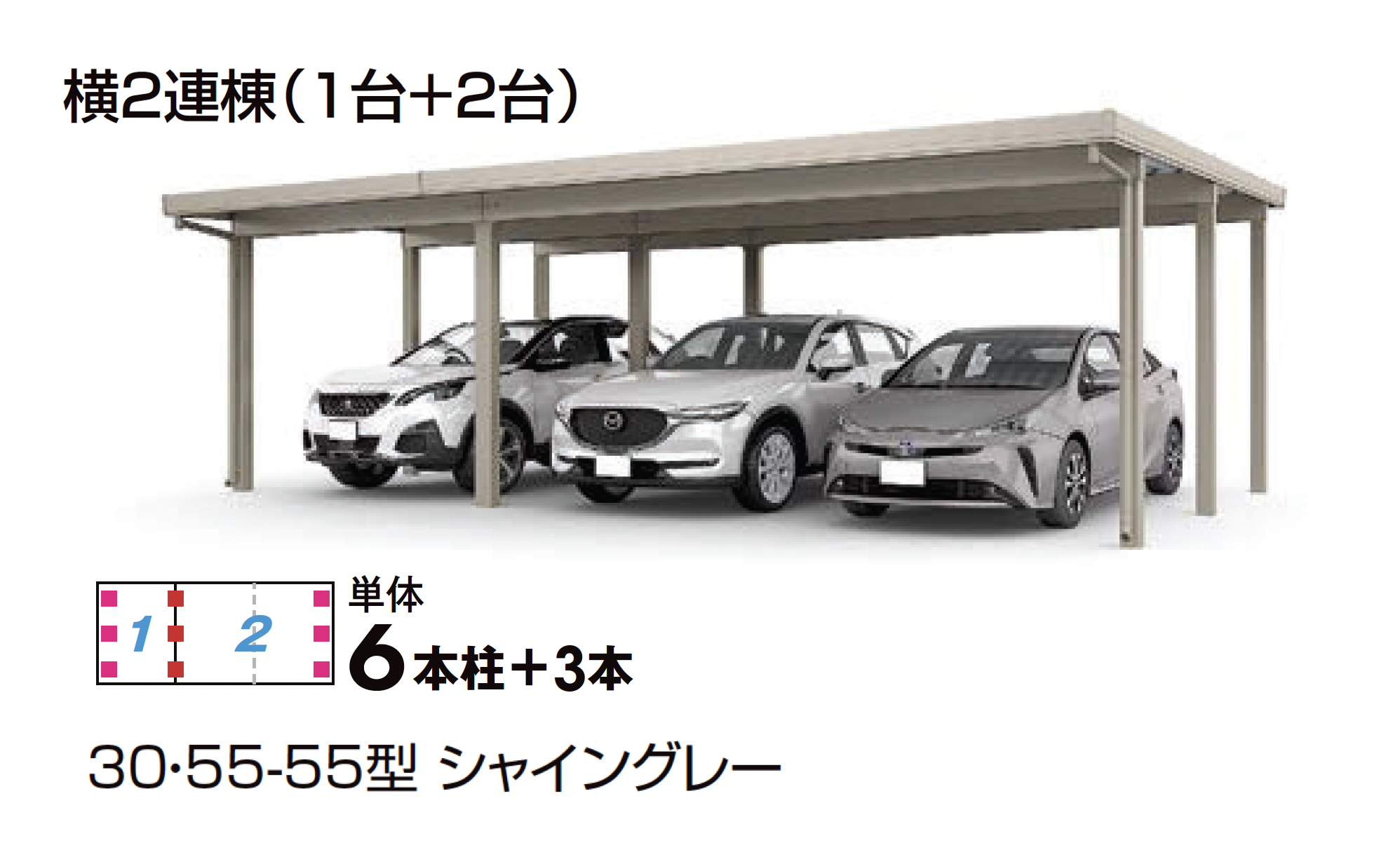LIXIL | カーポートST 3000タイプ 3台用 | 建材サーチ