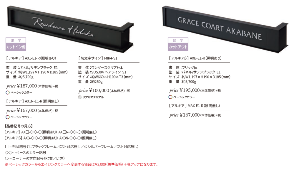 丸三タカギ | L型サイン アルキアシリーズ【2024年版】 | 建材