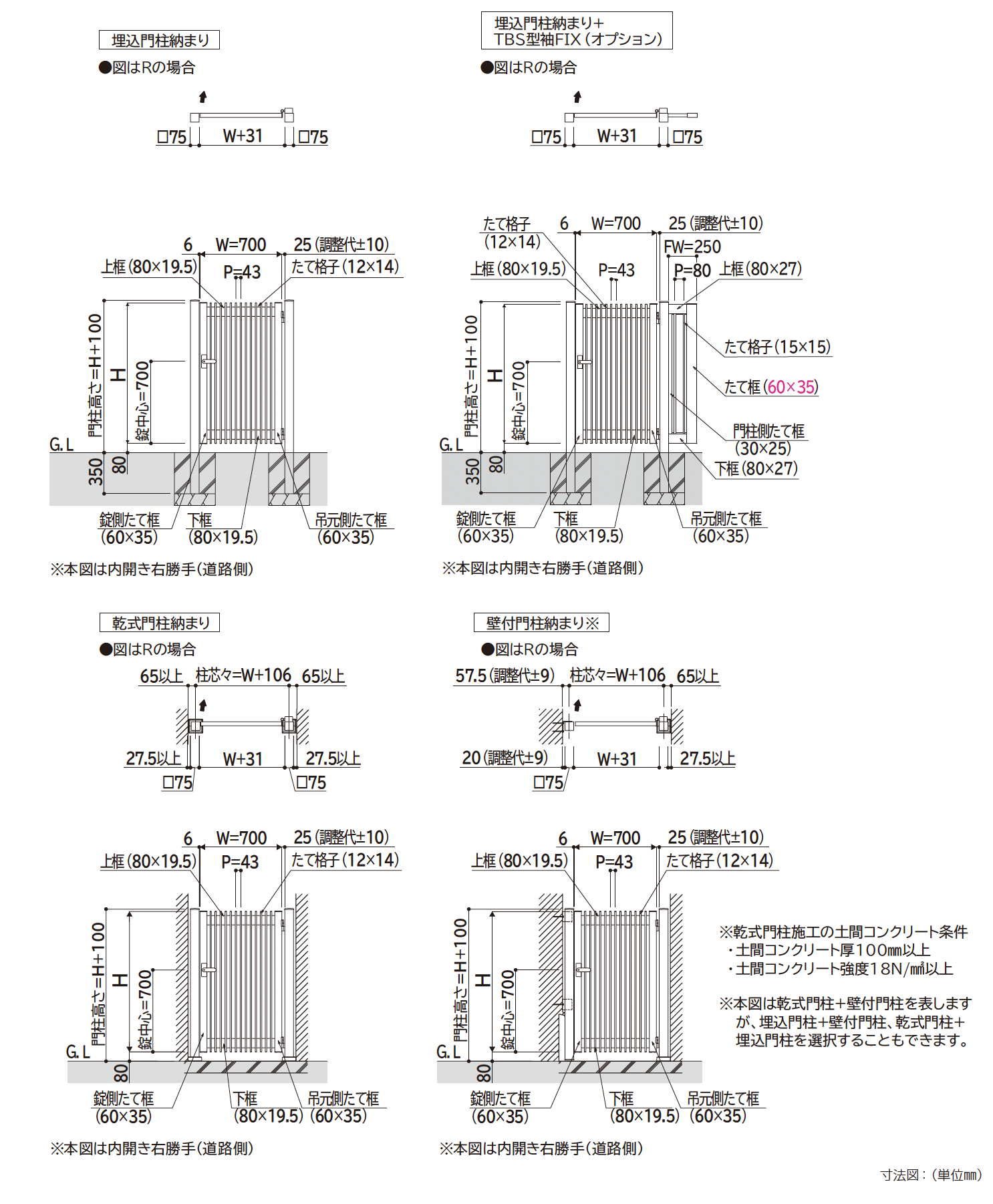 YKK AP | 片開き専用 シンプレオ 門扉 TB4型 たて格子【2025年6