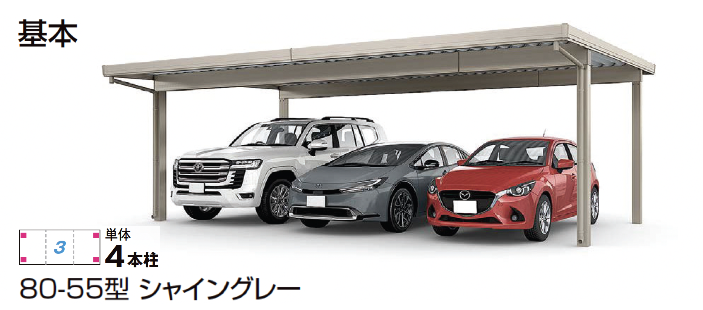 LIXIL | カーポートSW 1500タイプ 3台用 | 建材サーチ