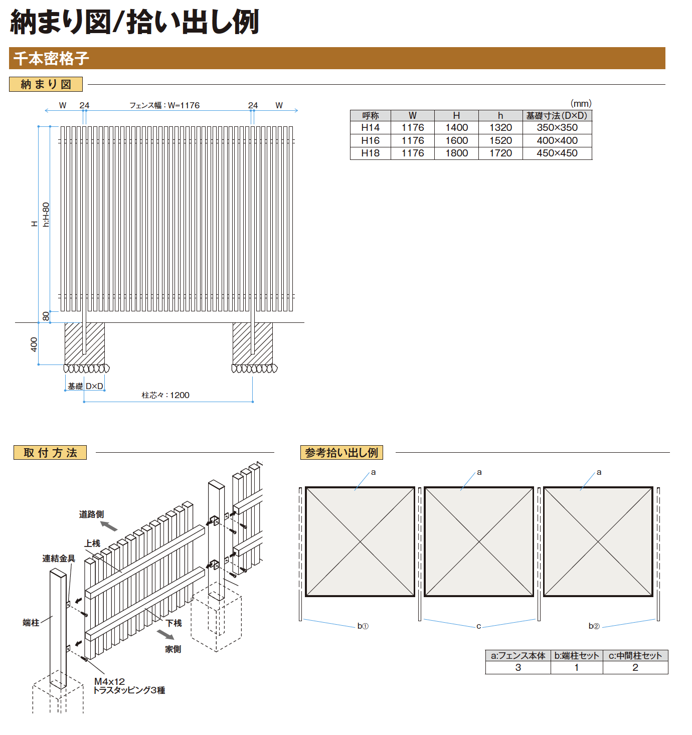 タカショー デザイナーズスタイルフェンス千本密格子Ｈ１８ ブラウンエボニー Ｗ１１７６×Ｈ１７２０ タカショー デザイナーズスタイルフェンス千本密格子Ｈ１８ ラスティ