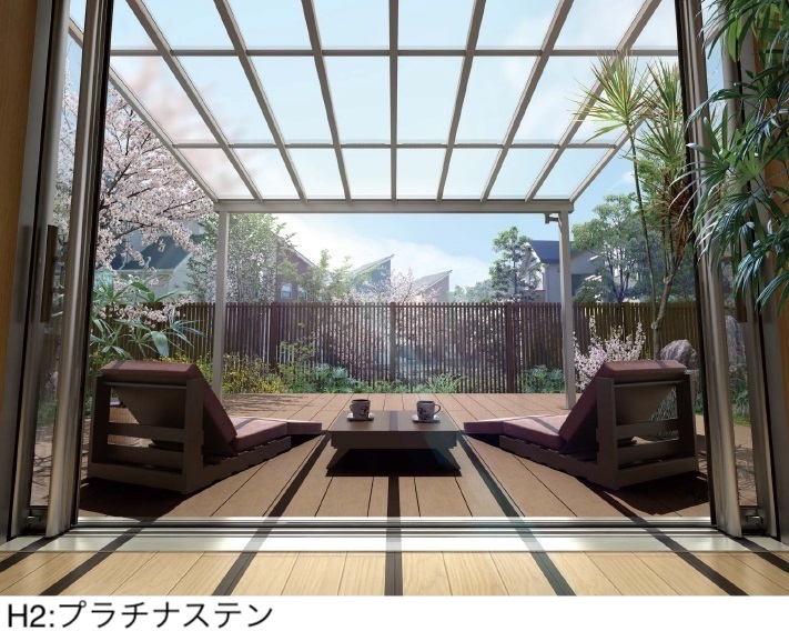 YKK AP | ソラリア テラス屋根 リウッドデッキ納まり | 建材サーチ