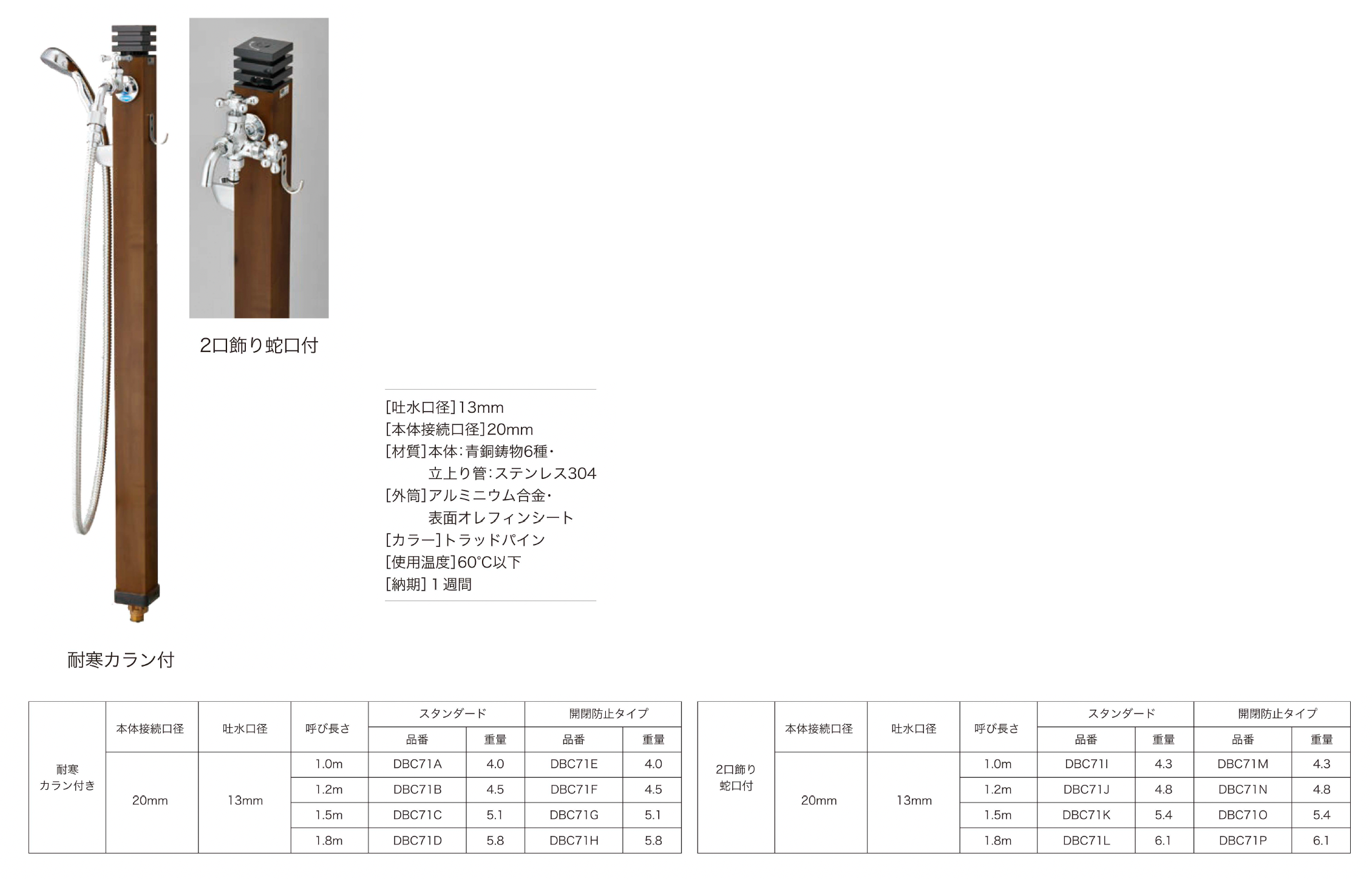 fti 専用 セキスイデザインワークス | シャワー付不凍水栓柱 F-T Tap Ⅰ
