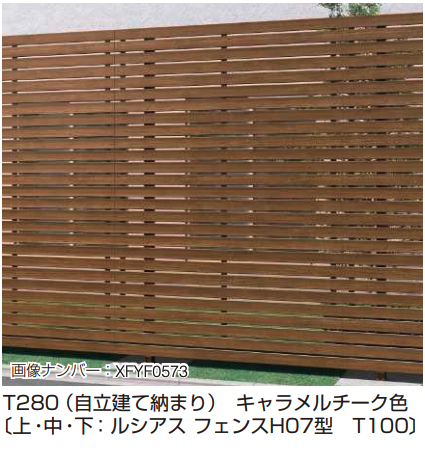 YKK AP | ルシアス フェンスH02型〈自立建て用〉3段支柱 【2022年版 