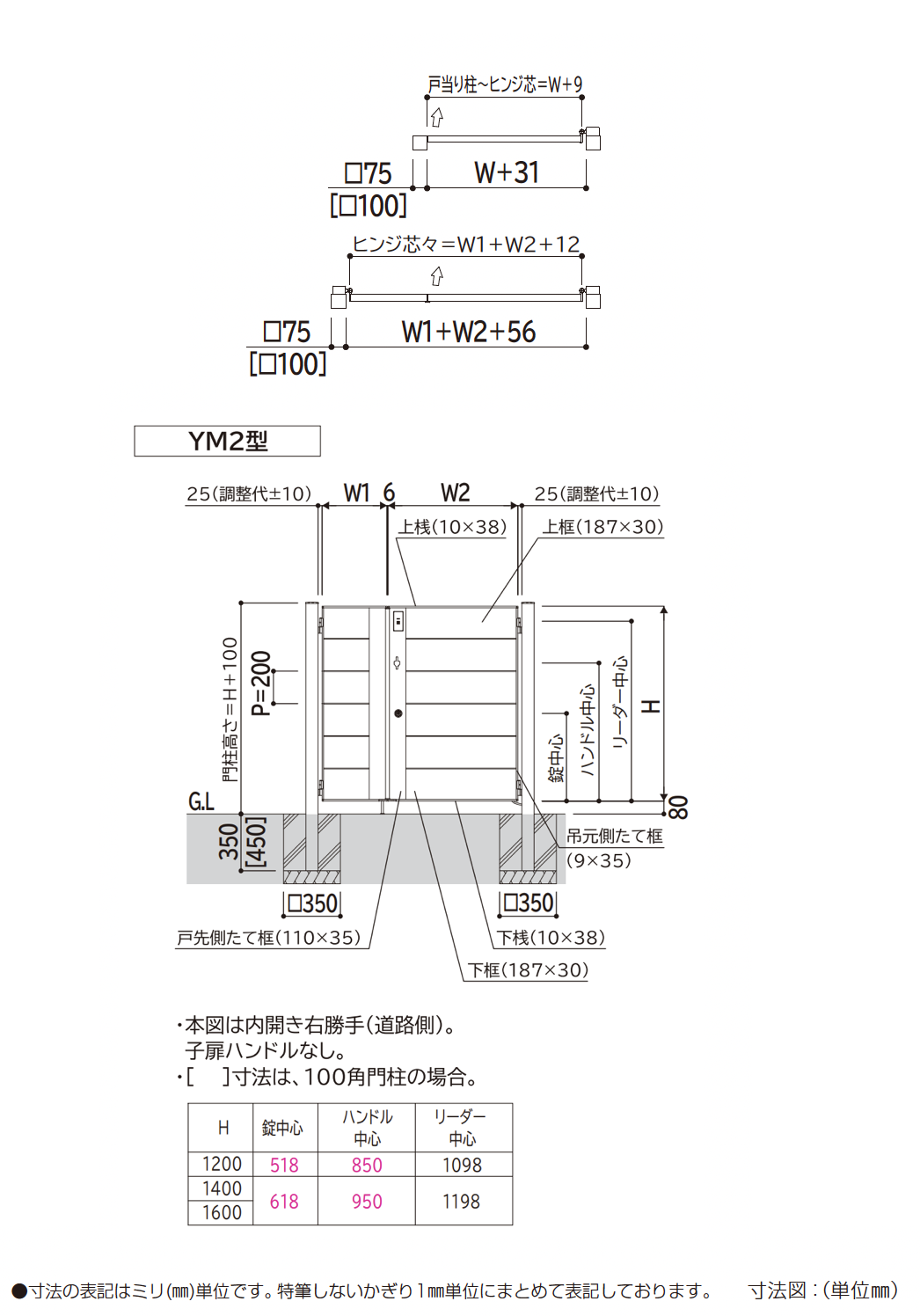 YKK AP | 〔ポケットキーシステム〕電気錠付 ルシアス 門扉 YM2