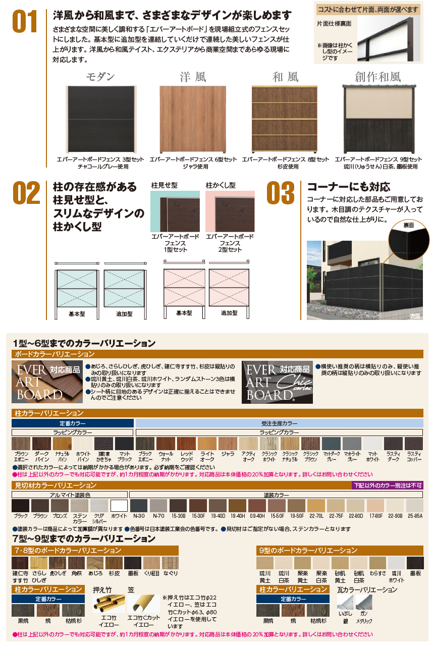日本全国送料無料商品 | 特集 | タカショー | エバーアートボード®フェンス2型セット【2024年版 その他